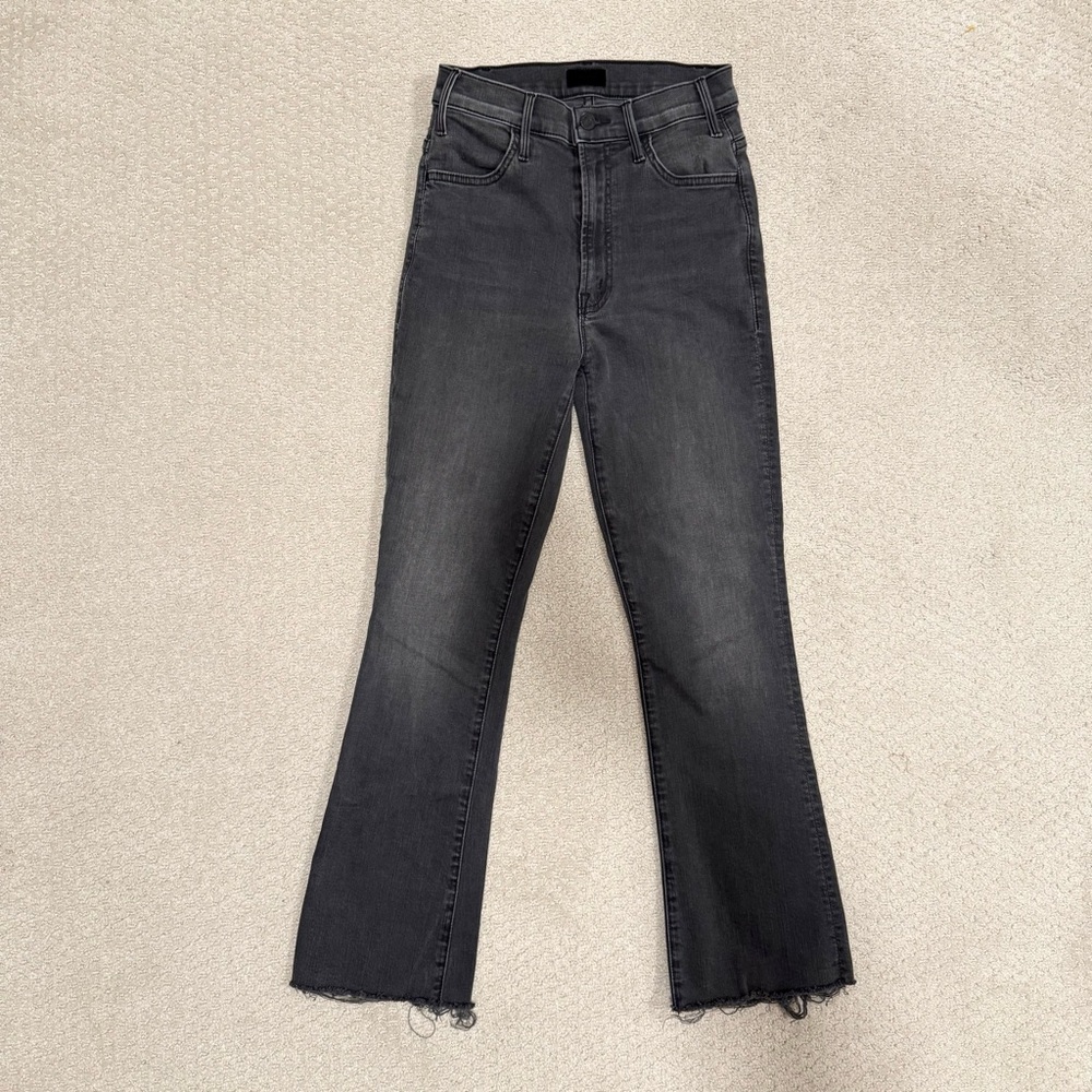 MOTHER The Hustler Ankle Fray Jeans 24 Lighting Up Lanterns Faded Black - Picture 6 of 6